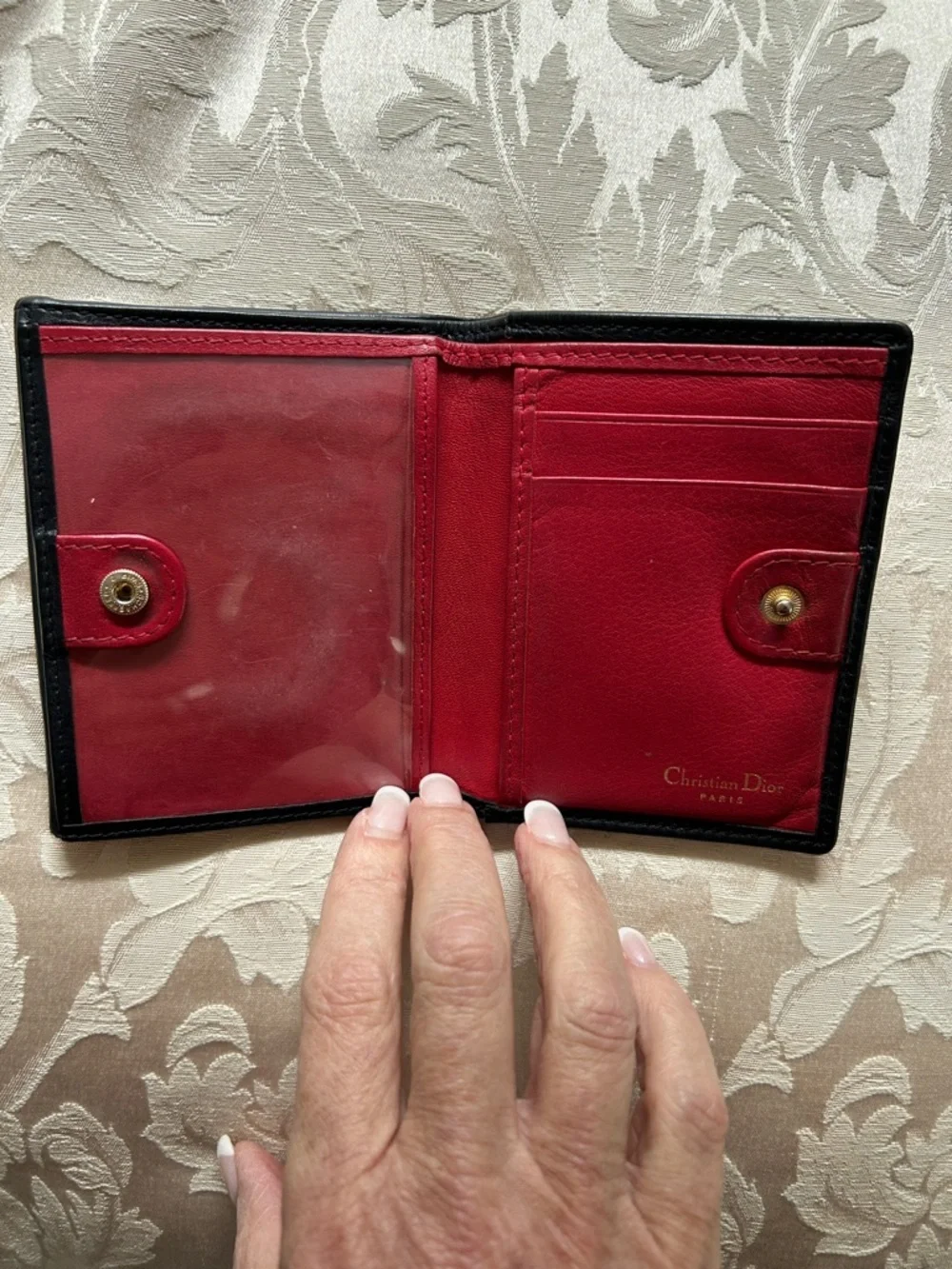 7032. Authentic Christian Dior Black Leather Wallet w/COA. Soft buttery leather.
